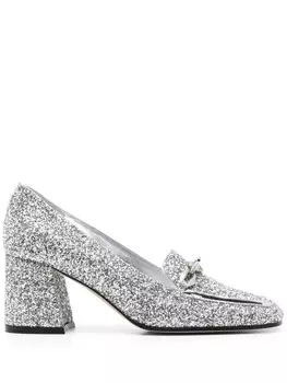 Jimmy Choo туфли-лодочки Diamond Tilda 65 мм с блестками, серебристый