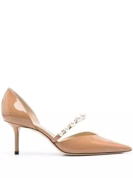 Jimmy Choo туфли-лодочки из кожи Aurelie 65 мм, нейтральный цвет