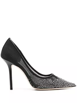 Jimmy Choo туфли-лодочки Love 100 с кристаллами, черный