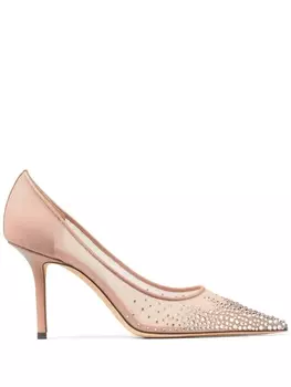 Jimmy Choo туфли-лодочки Love 85 с кристаллами, розовый