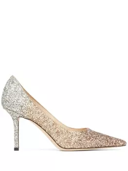 Jimmy Choo туфли-лодочки Love 85 с блестками, золотистый