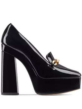 Jimmy Choo туфли с квадратным носком и цепочкой, черный