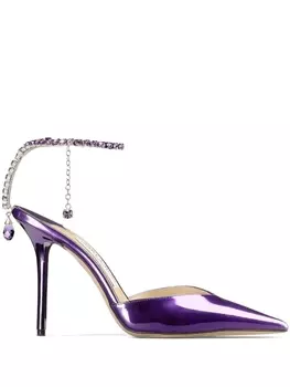 Jimmy Choo туфли Saeda 100 с кристаллами, фиолетовый