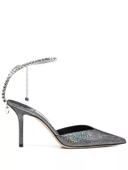 Jimmy Choo туфли Saeda 85 с кристаллами, серебристый