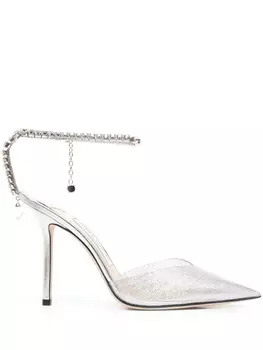 Jimmy Choo туфли Saeda с кристаллами, серебристый