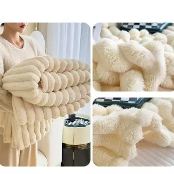 Jinaishop приятное одеяло 150 x 200 см пушистое одеяло супер толстое одеяло флисовое одеяло мягкое теплое грубое вельветовое одеяло для кровати и дивана белое, белый