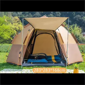 Jingdian Guangnian JDGN двухслойная шестиугольная палатка темно-зеленого цвета на 5-8 человек темно-зеленого коричневого цвета