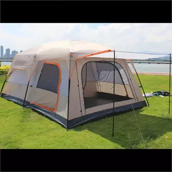Jingdian Guangnian JDGN непромокаемая большая палатка для кемпинга на открытом воздухе, коричневая 5/8 сырного цвета 6/12