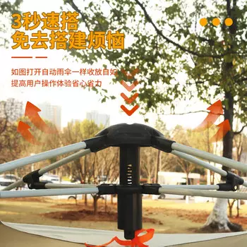 Jingdian Guangnian кемпинг полностью автоматическая быстрооткрывающаяся палатка Yunwu серая (палатка с двумя дверями и двумя окнами) 3-4 человека 210*210*145