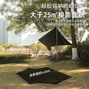 Jingdian Guangnian кемпинговая шестиугольная непромокаемая палатка кремово-белый шестиугольный виниловый навес (300/500/24 /