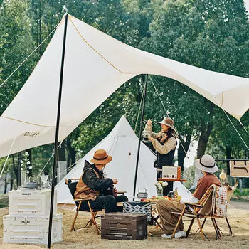 Jingdian Guangnian навес с толстым полюсом, палатка для кемпинга, 24 метра, 4 секции, черный обсидиан