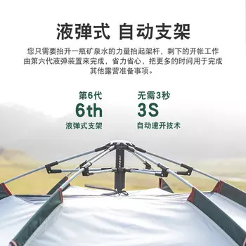 Jingdian Guangnian палатка для кемпинга, пикника, легко открывается, большое пространство, непромокаемая, виниловая, темно-зеленая, 1106/