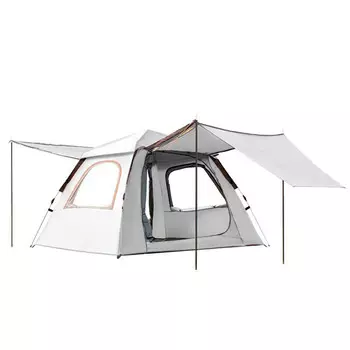 Jingdian Guangnian палатка с навесом «два в одном» для кемпинга, полностью автоматическая, быстро открывающаяся, большая четырехсторонняя палатка облачно-серого цвета на 68 человек с серебряным покрытием