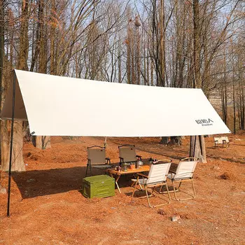 Jingdian Guangnian палатка с навесом, принадлежности для кемпинга, 12 м, белый, полностью затемняющий серебряный клей, поставляется с молотком для навеса/