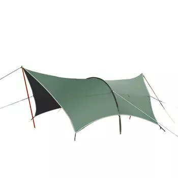 Jingdian Guangnian палатка с решетчатым навесом, многоместная палатка для кемпинга, коричневая, 550/400/210 см, темно-зеленая