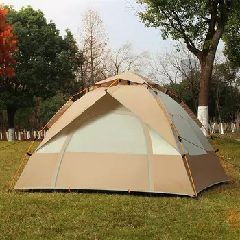 Jingdian Guangnian палатка складная 2-местная виниловая темно-зеленая двухдверная палатка с двумя окнами, легкая палатка для кемпинга, влагонепроницаемая подушка