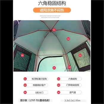 Jingdian Guangnian полностью автоматическая быстрооткрывающаяся большая палатка зеленого цвета на 5/8 человек