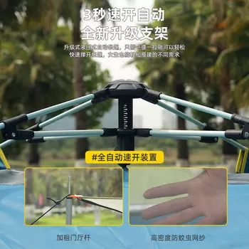 Jingdian Guangnian полный набор складной палатки в стиле кемпинга, палатка индиго с двумя дверями и двумя окнами (одиночная палатка 210*210 на 34 человека)