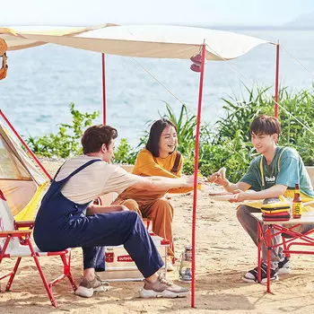 Jingdian Guangnian с балдахином для гостиной, большая палатка для кемпинга, на 3/4 человека, бежевая палатка, на 3/4 человека, бежевая