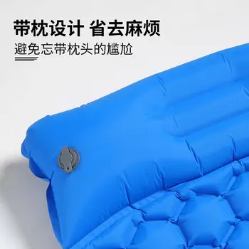 Jingdian Guangnian шестисторонняя палатка, спальный коврик небесно-голубого цвета, около 195 см x 60 см x 5 см, глубокий морской синий