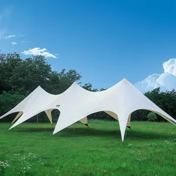 Jingdian Guangnian Super Large Canopy Camping Палатка Lotus Cloud Бежевый кремовый (модель Sanfeng) 20874 метра/