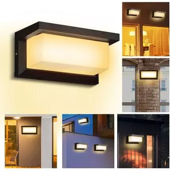 Jiubiaz 18W светодиодный настенный светильник с датчиком IP65, декоративный уличный светильник, настенный светильник, черный