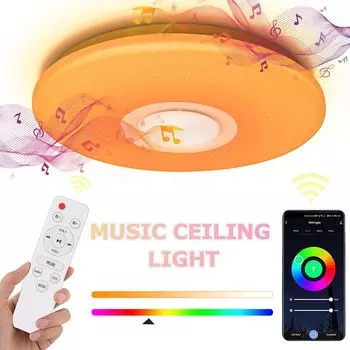 Jiubiaz 36 Вт светодиодный потолочный светильник потолочный светильник для гостиной лампа Bluetooth музыка, белый