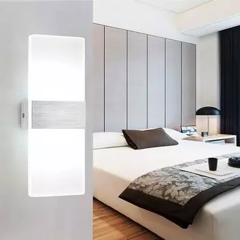 Jiubiaz светодиодный настенный светильник для внутреннего/наружного освещения, современный настенный светильник, настенное освещение, лестничная клетка, прихожая, холодный белый, 12 Вт