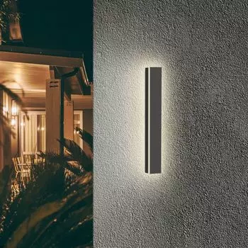 Jiubiaz светодиодный настенный светильник, настенное освещение, крытый и уличный светильник для прихожей, настенный светильник, настенный светильник 40 см, 10,5 Вт, теплый белый, черный