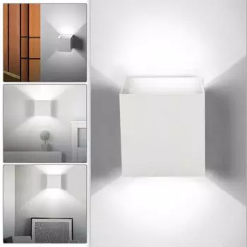 Jiubiaz светодиодный настенный светильник, уличный настенный светильник, современные настенные светильники, водонепроницаемый светильник для лестницы, входа в коридор, квадратный светильник, украшение 12 Вт, белый, холодный белый