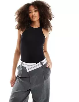 JJXX – Черное боди с воротником-бретелькой