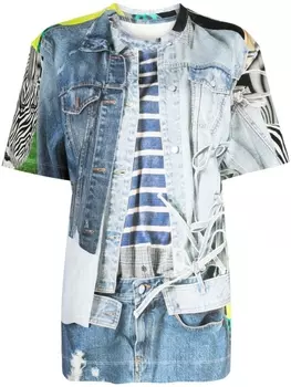 JNBY футболка с графичным принтом, синий