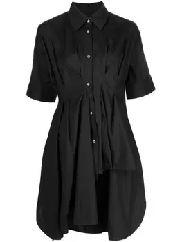 JNBY платье мини асимметричного кроя с короткими рукавами, черный