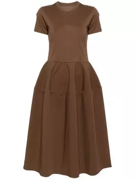 JNBY платье с короткими рукавами и принтом, коричневый