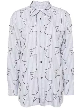 JNBY рубашка с длинными рукавами, расшитая бисером, синий