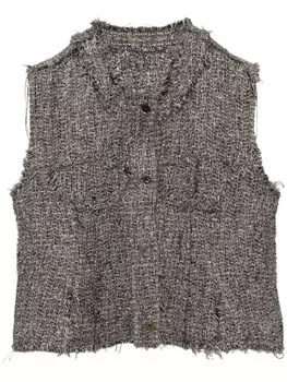 JNBY укороченный жаккардовый топ без воротника, серебряный