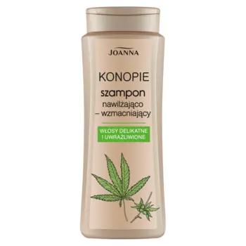Joanna Cannabis seed увлажняющий и укрепляющий шампунь для нежных и чувствительных волос, 400 мл