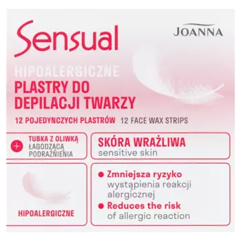 Joanna Sensual пластыри гипоаллергенные для депиляции лица, 12 шт/уп
