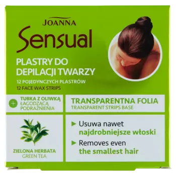 Joanna Sensual полоски для депиляции лица с зеленым чаем, 12 шт./1 уп.