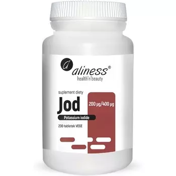 Йод 200 мкг / 400 мкг Калия йодид Добавка для щитовидной железы 200 таблеток, Aliness
