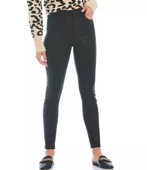 Joe's Jeans Джинсы-скинни из эластичного денима с 5 карманами и высокой посадкой Charlie с покрытием, черный