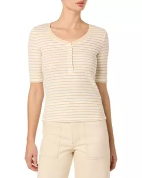 JOE'S Jeans Топ с коротким рукавом Henley, коричневый