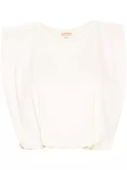 Johanna Ortiz топ Muraya в рубчик, нейтральный цвет