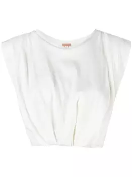 Johanna Ortiz укороченный топ без рукавов со сборками, белый
