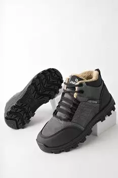 JOHANNA Уличные зимние ботинки официанта на шнуровке с меховой подкладкой Muggo, копченый