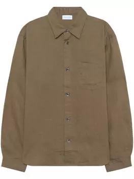 John Elliott льняная рубашка с длинными рукавами, коричневый