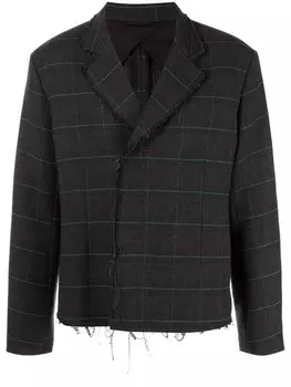 John Elliott пиджак Hem в клетку, черный