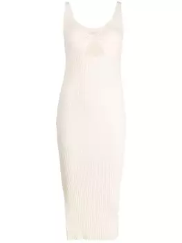 John Elliott платье миди Mineral в рубчик, серый