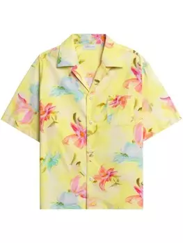 John Elliott рубашка из хлопка с принтом Twisted Sun, желтый