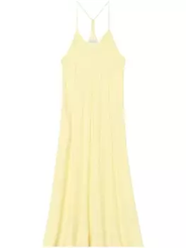 John Elliott шелковое платье миди, желтый